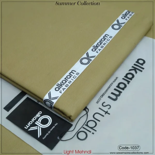 Al-Karam Summer Cotton | Light Mehndi | 1037