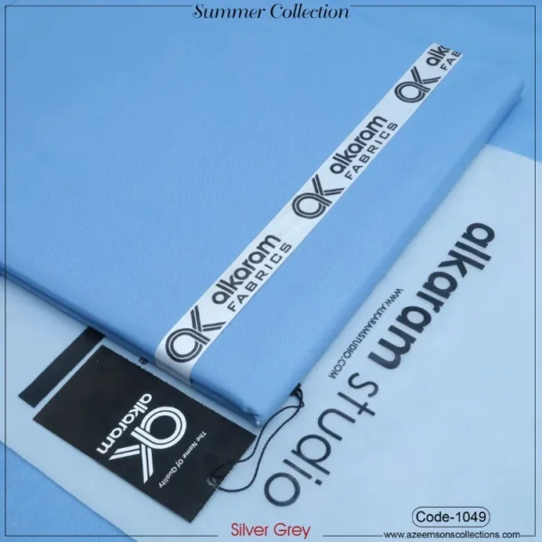 Al-Karam Summer Cotton | Silver Grey | 1049